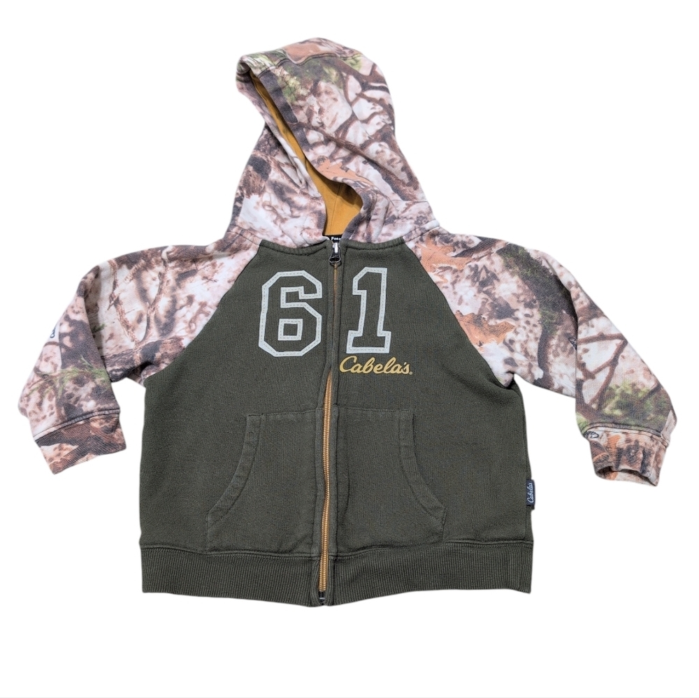 Cabela's Kids Zip Up Hoodie Sweatshirt Size 4T Toddler Boy Or Girl